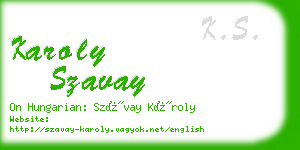 karoly szavay business card